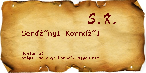 Serényi Kornél névjegykártya