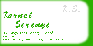 kornel serenyi business card