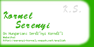 kornel serenyi business card